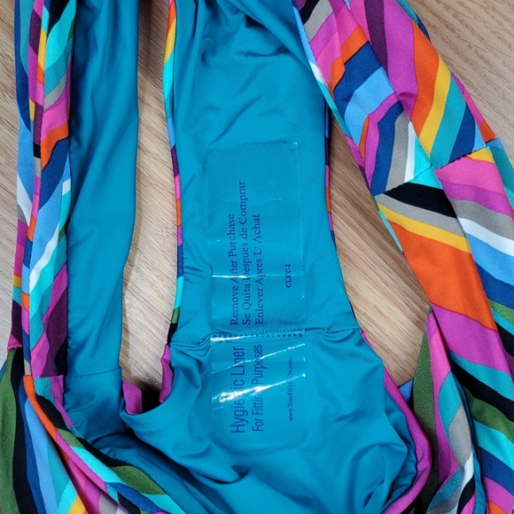 NWT Trina Turk reversible high waist swim bikini bottoms multicolor striped - Picture 3 of 7